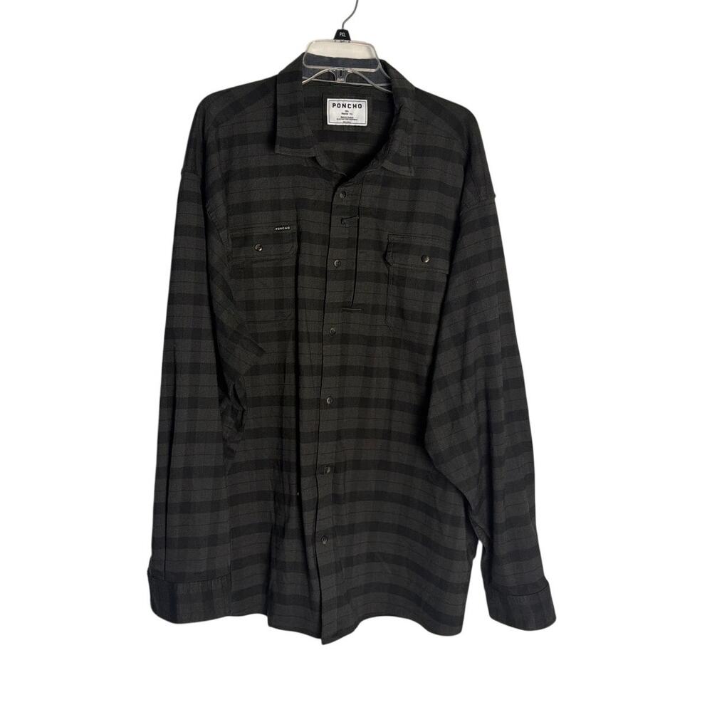 Poncho Outdoors Performanc Flannel Shirt Mens 3XL Green Black Tech Stretch Plaid